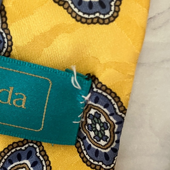 Two CANDA Stylish Yellow and Red Patterned Ties - Picture 7 of 10